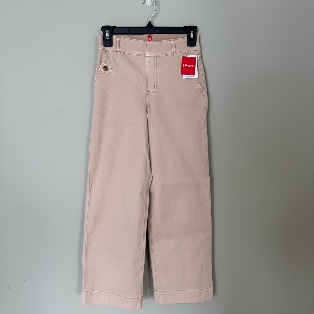 SPANX Wide Leg Pants in Light Tan